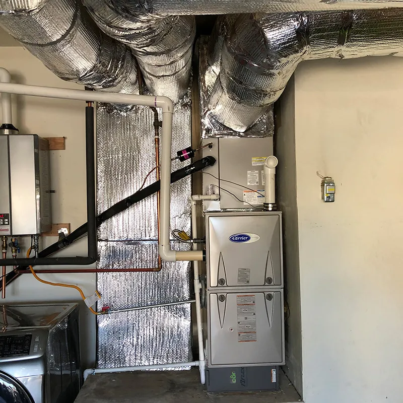 Carrier 4-Ton High-Efficiency Upflow Gas Furnace with ADP Coil Installation in San Diego